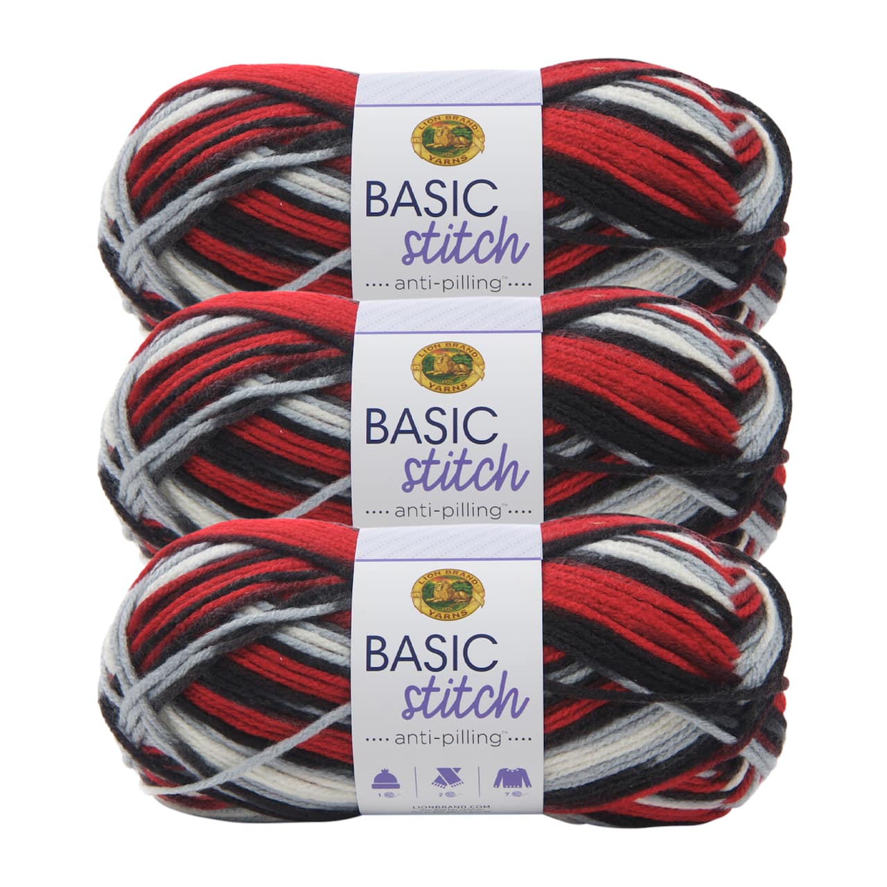 3 Pack Lion Brand® Basic Stitch Anti Pilling™ Yarn	